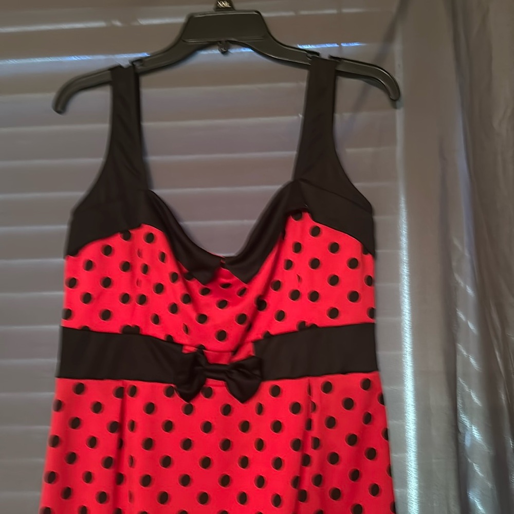 Vintage- Pin Up Red/Black Polka Dot Dress